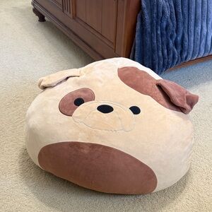 Plush Dog Bed - Cream and Brown